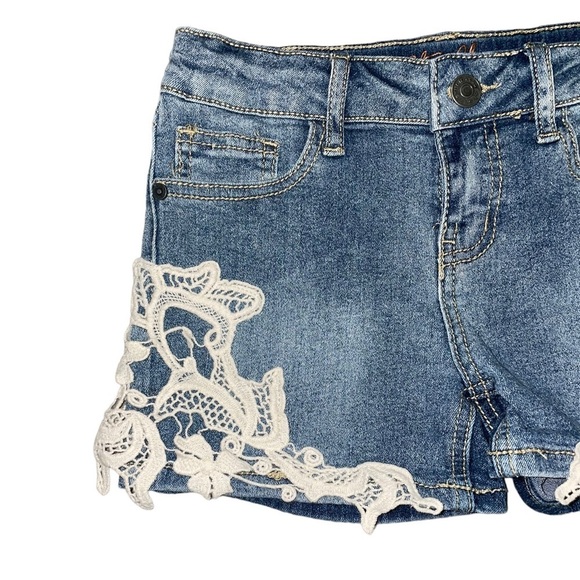Studio V- Vigoss: Girls Lace Deniun Shorts Size 8 - Picture 3 of 9